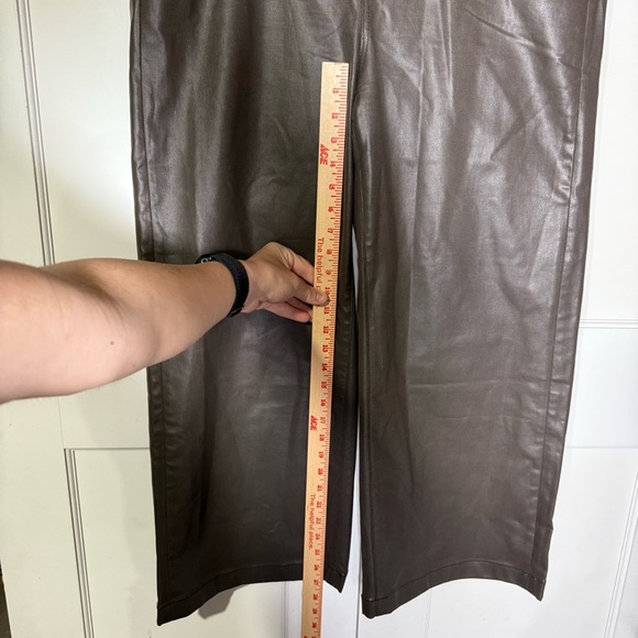 Chico's Coated Wide Leg Cropped Denim Jeans Mink Taupe Size 3 / 16 Brown - Picture 8 of 12